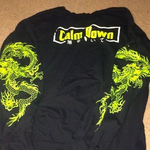 Long sleeve shirt with neon green images